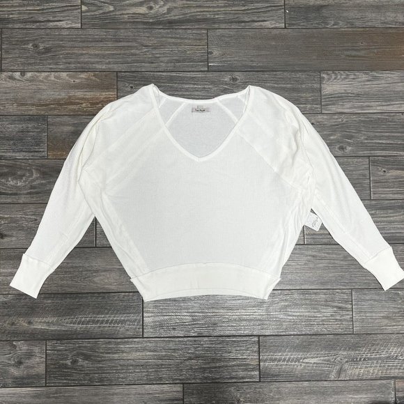 NWT Free People Santa Clara Thermal Top in Alabaster Off Shoulder XS X-Small - Picture 5 of 16